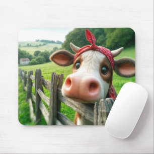 Heifer Cow Wearing a Kerchief Mouse Pad