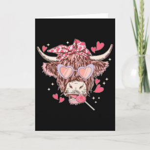 Heifer Cow Western Sungles Funny Heart Happy Vlent Card