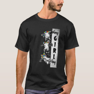 Heifer Hay Girl Hay Crazy Cow With Boho Flowers Fa T-Shirt