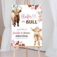 Heifer or Bull Gender Reveal Welcome Sign Board