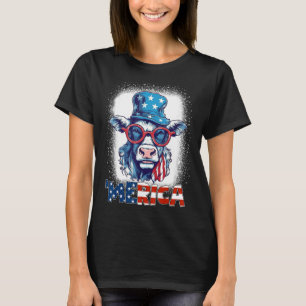 Heifer Patriotic Cow 4th of July Fireworks Moorica T-Shirt