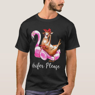 Heifer Please Flamingo Float Bandana Cow Premium T-Shirt