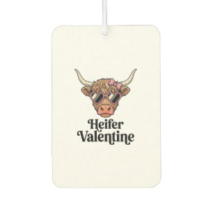 Heifer Valentine Highland Cow Vintage Design_1 Car Air Freshener
