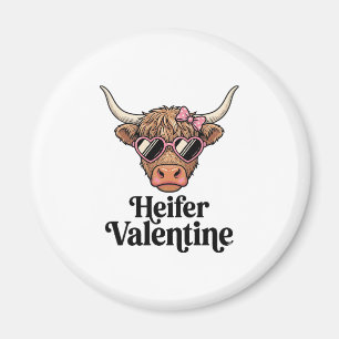 Heifer Valentine Highland Cow Vintage Design_1 Magnet