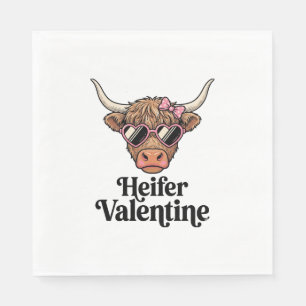 Heifer Valentine Highland Cow Vintage Design_1 Napkin