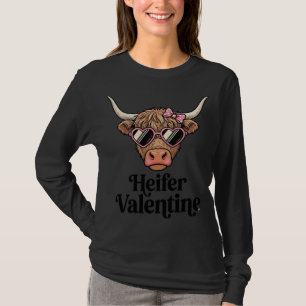 Heifer Valentine Highland Cow Vintage Design_1 T-Shirt