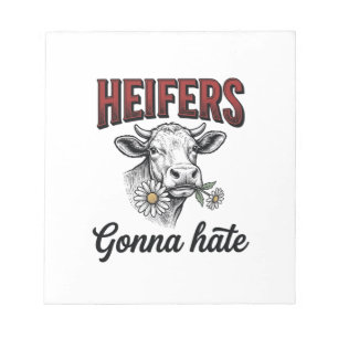 Heifers Gonna Hate Funny Cow Vintage Engraving Tee Notepad