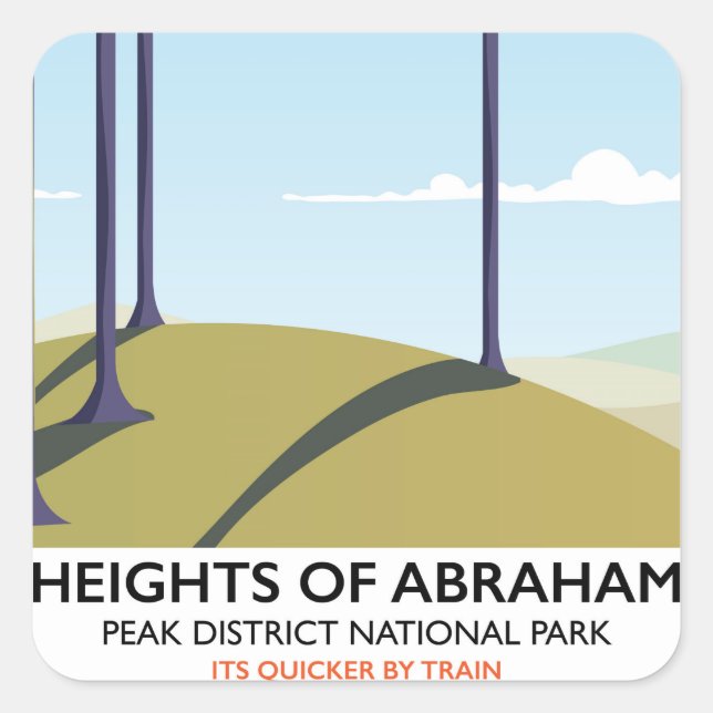 Heights of Abraham Peak District Rail poster Square Sticker (Front)