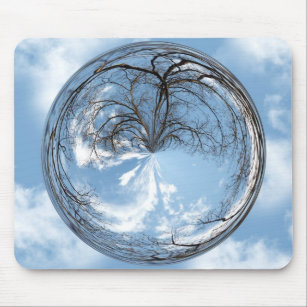 Heights of Heaven with  tree, clouds , sky, bubble Mouse Pad