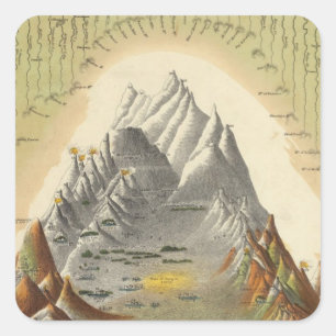 Heights Of The Principal Mountains In The World 2 Square Sticker