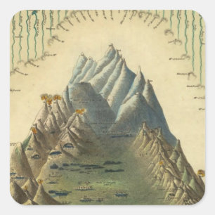 Heights Of The Principal Mountains In The World Square Sticker