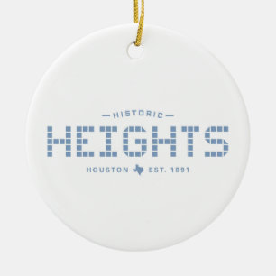 Heights Tile, Blue Tile, Houston Heights Ceramic Ornament