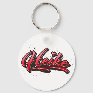 Heike red Heart Graffiti Schlüsselanhänger Key Ring