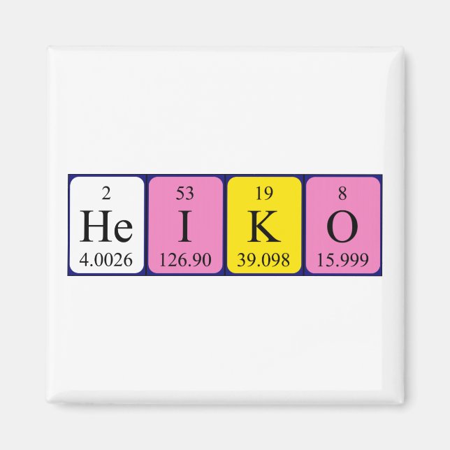 Heiko periodic table name magnet (Front)