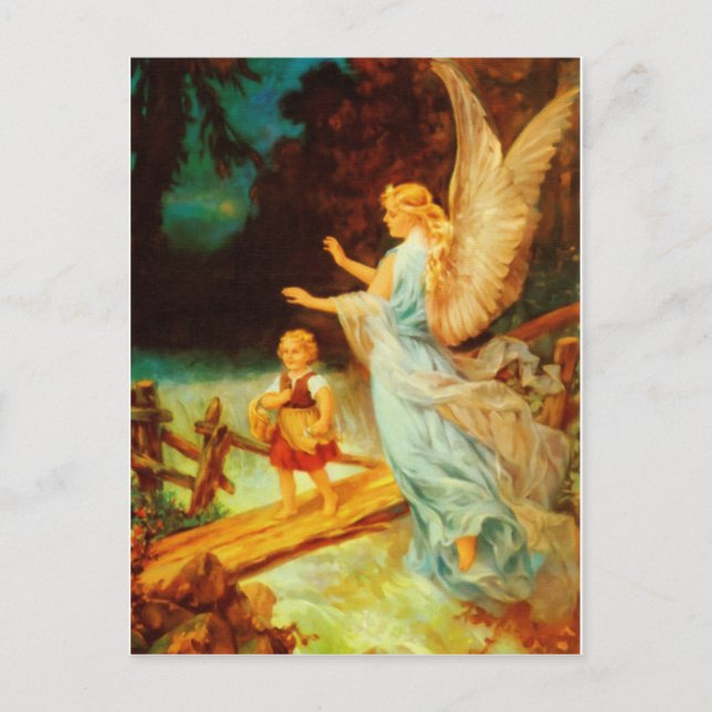 Heiliger Schutzengel Guardian Angel 9 oil Postcard (Front)