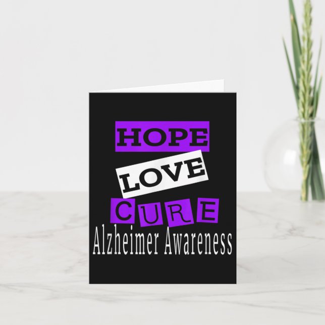 Heimer Awareness Hope Love Cure  Card (Front)