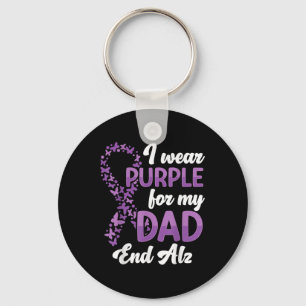 Heimer Awareness I Wear Purple For My Dad End Key Ring