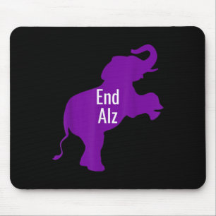 Heimer Awareness Purple Elephant Support End Shirt Mouse Pad