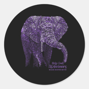 Heimer Awareness S And Gifts Purple Elephant Classic Round Sticker