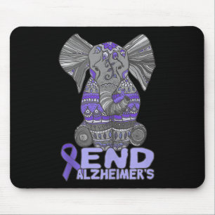 Heimer Awareness Shirts And Gifts Purple Elephant Mouse Pad