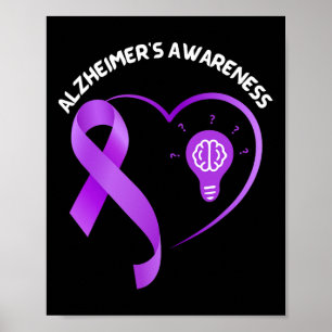 Heimerheimer Awareness A Purple Ribbon On Heimerhe Poster