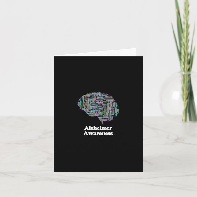 Heimerheimer Awareness Brain Dementia Word Cloud  Card (Front)