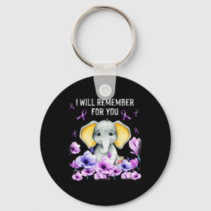 Heimerheimer Awareness Cute Elephant I Will Rememb Key Ring