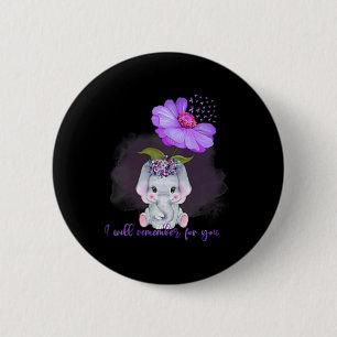 Heimerheimer Awareness Cute Elephant I'll Remember 6 Cm Round Badge