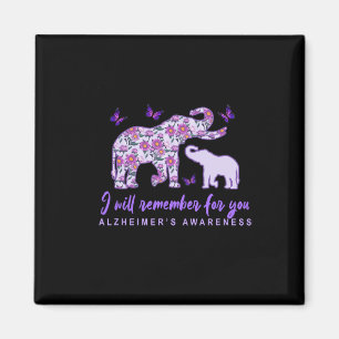 Heimerheimer Awareness Cute Elephant I'll Remember Magnet
