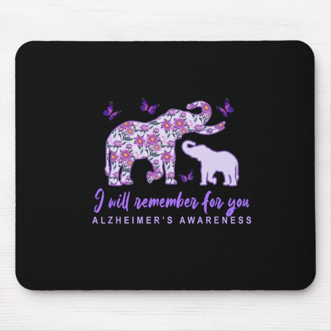 Heimerheimer Awareness Cute Elephant I'll Remember Mouse Pad (Front)