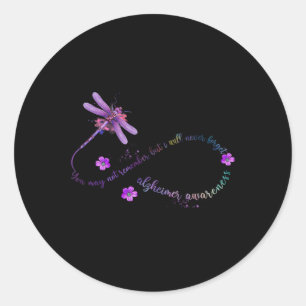 Heimerheimer Awareness Dragonfly You May Not Remem Classic Round Sticker