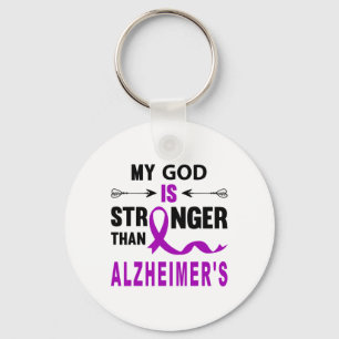 Heimerheimer Awareness Faith Purple Ribbon Support Key Ring
