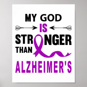 Heimerheimer Awareness Faith Purple Ribbon Support Poster