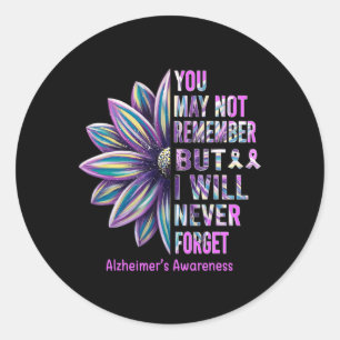 Heimerheimer Awareness Flower Remember Never Forge Classic Round Sticker