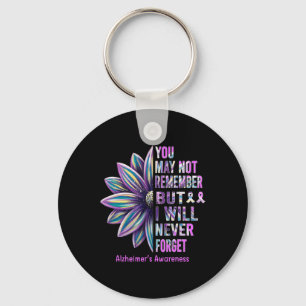 Heimerheimer Awareness Flower Remember Never Forge Key Ring