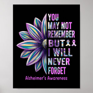 Heimerheimer Awareness Flower Remember Never Forge Poster