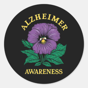 Heimerheimer Awareness Flowers Classic Round Sticker