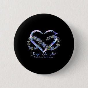Heimerheimer Awareness Forget Me Not Infinity Hear 6 Cm Round Badge