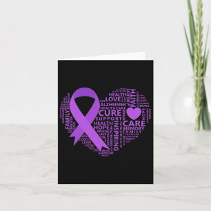 Heimerheimer Awareness Heart Purple Ribbon Card