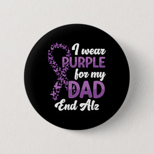 Heimerheimer Awareness I Wear Purple For My Dad En 6 Cm Round Badge