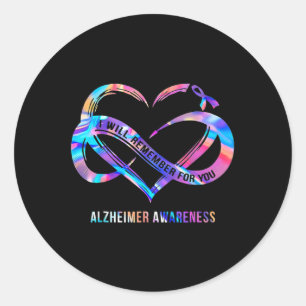 Heimerheimer Awareness I Will Remember For You  Classic Round Sticker
