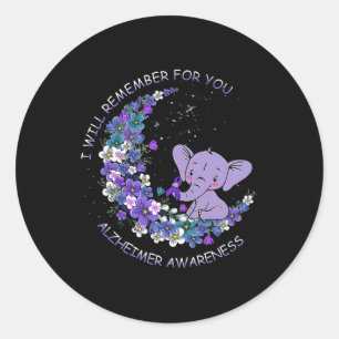 Heimerheimer Awareness I Will Remember For You Ele Classic Round Sticker