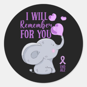 Heimerheimer Awareness I Will Remember For You End Classic Round Sticker