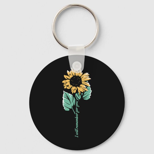 Heimerheimer Awareness I Will Remember For You Sun Key Ring (Front)