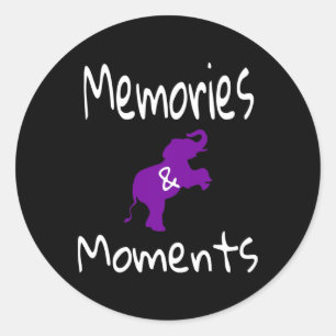 Heimerheimer Awareness Purple Elephant Support Mem Classic Round Sticker