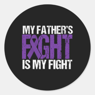 Heimerheimer Awareness Purple Father Ribbon Suppor Classic Round Sticker