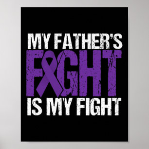 Heimerheimer Awareness Purple Father Ribbon Suppor Poster