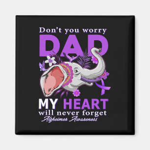 Heimerheimer Awareness Purple Ribbon My Heart Will Magnet