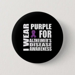 Heimerheimer Awareness Purple Ribbon Support Walk 6 Cm Round Badge