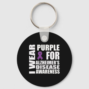 Heimerheimer Awareness Purple Ribbon Support Walk  Key Ring